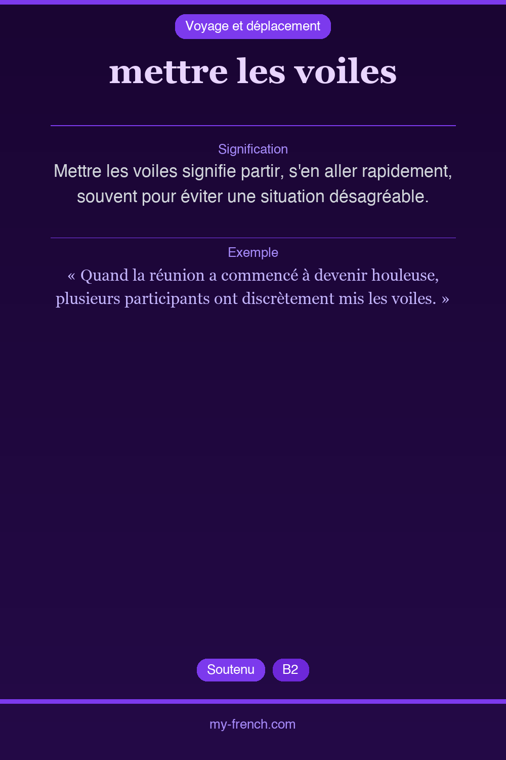 mettre les voiles : que veut dire cette expression ?