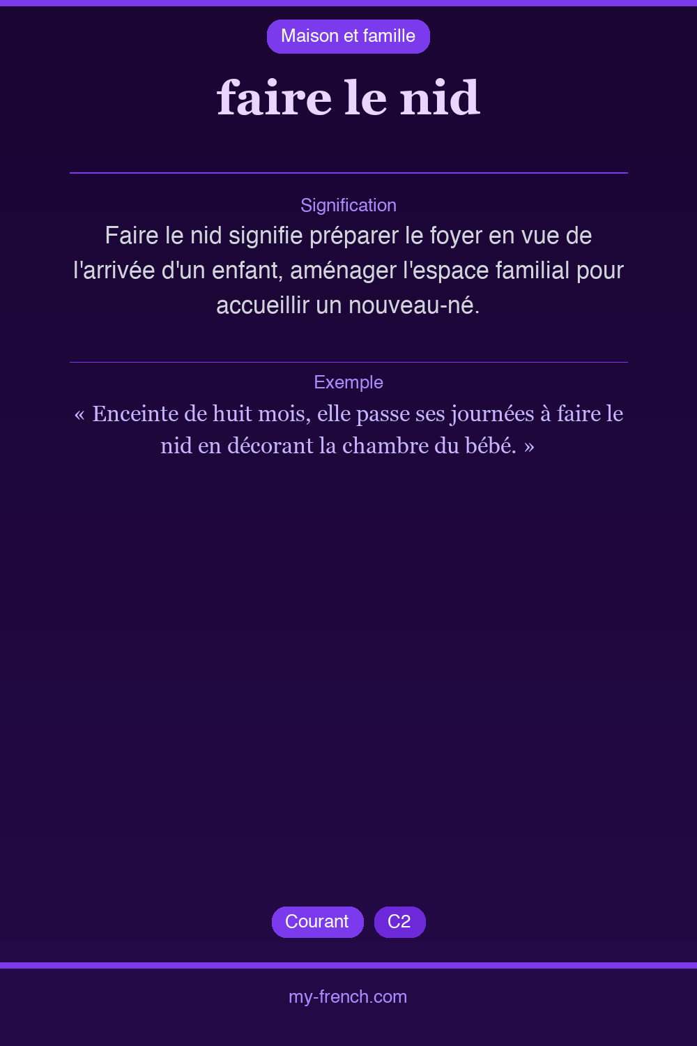 faire le nid : que veut dire cette expression ?