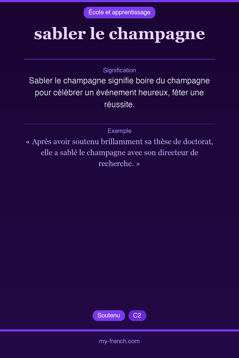 sabler le champagne : que veut dire cette expression ?