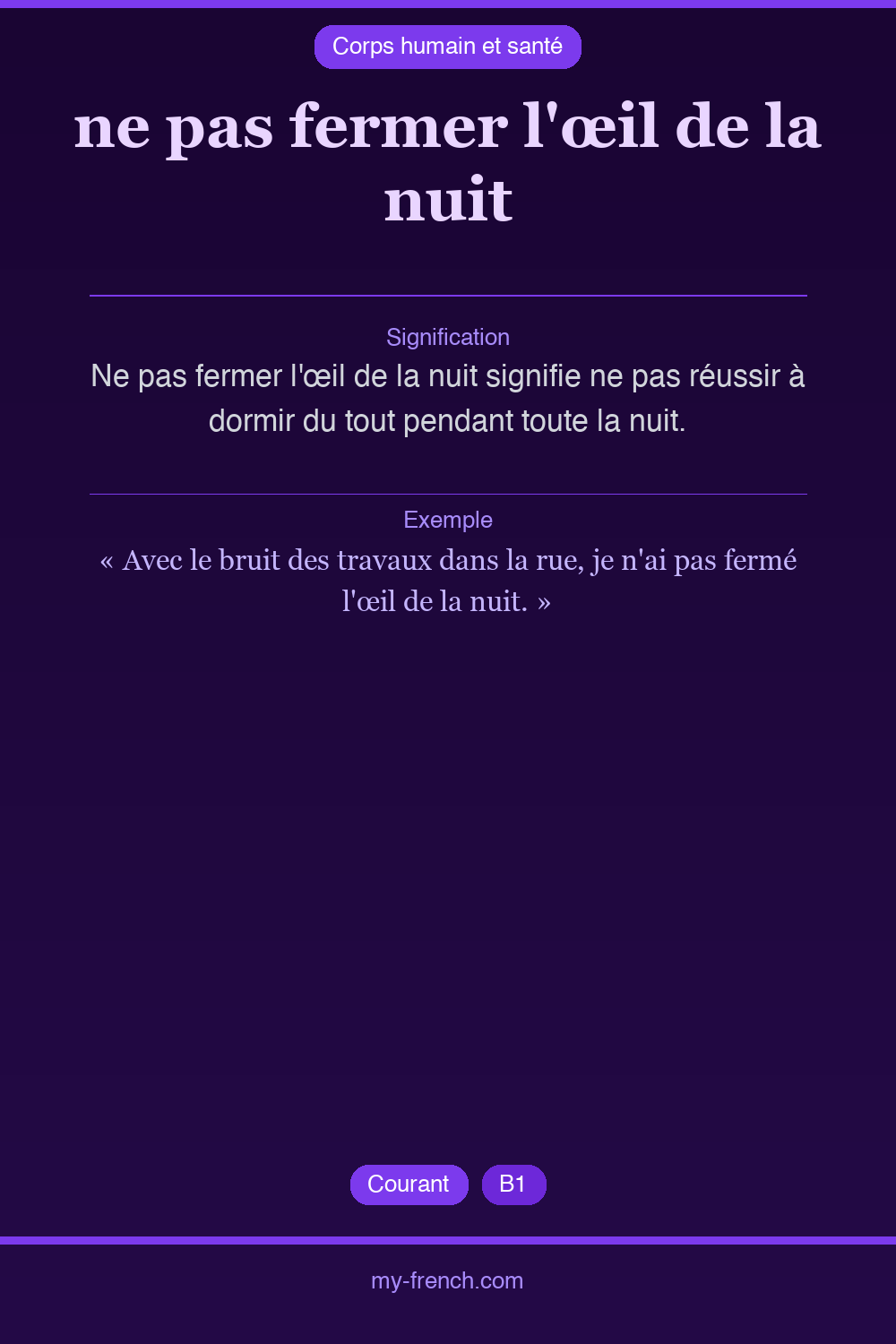 ne pas fermer l'œil de la nuit : que veut dire cette expression ?