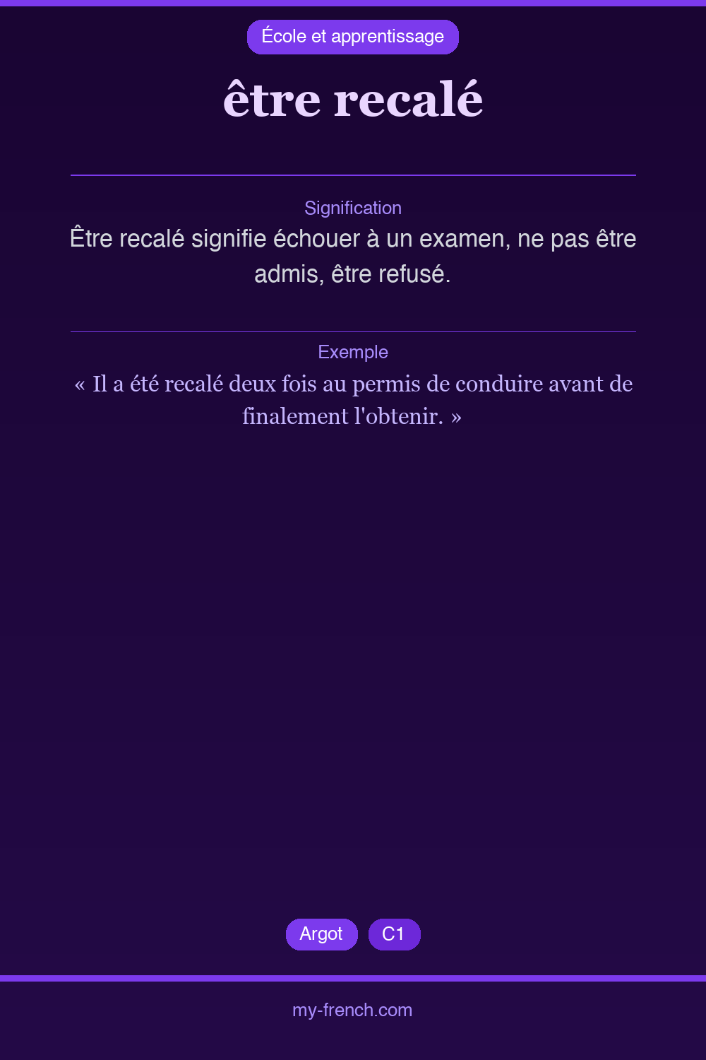 être recalé : que veut dire cette expression ?