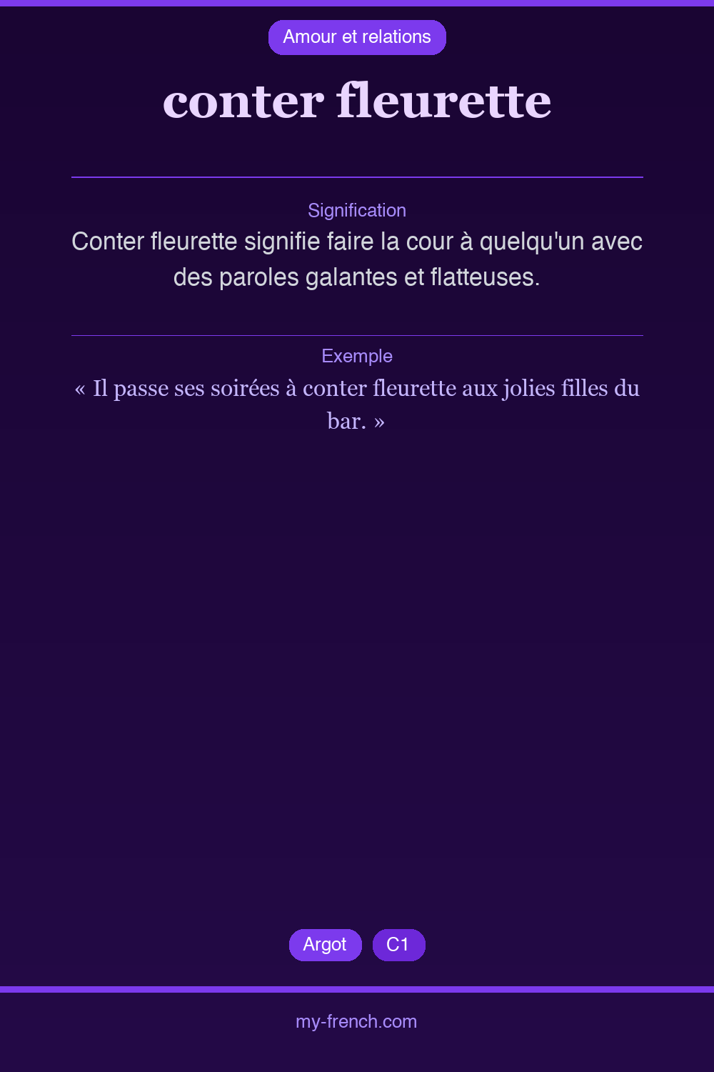 conter fleurette : que veut dire cette expression ?