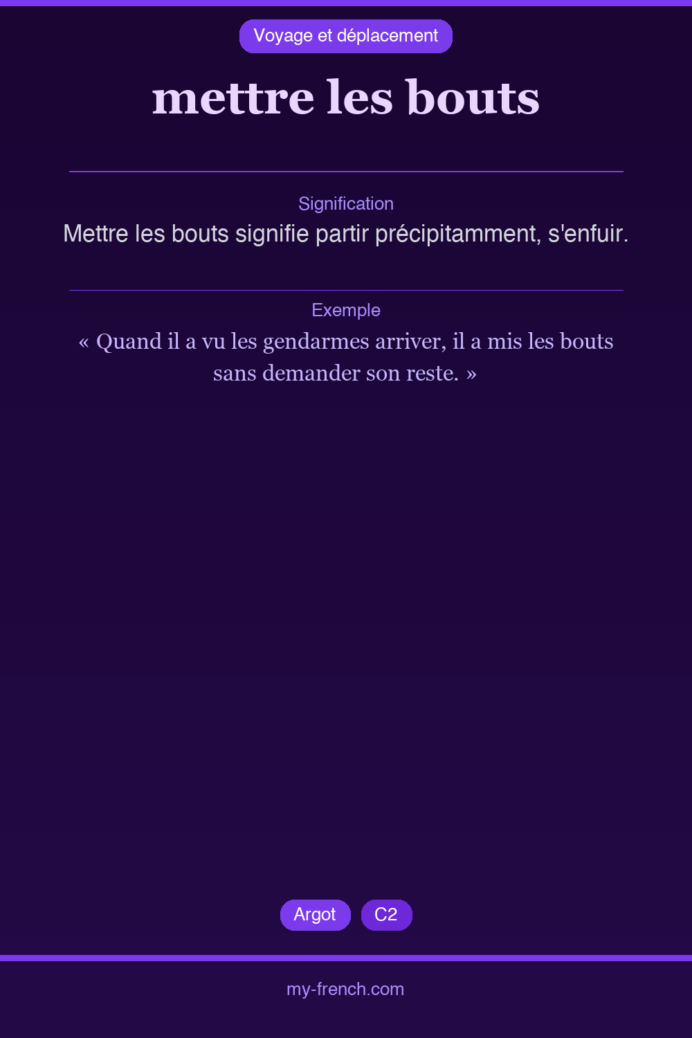 mettre les bouts : que veut dire cette expression ?