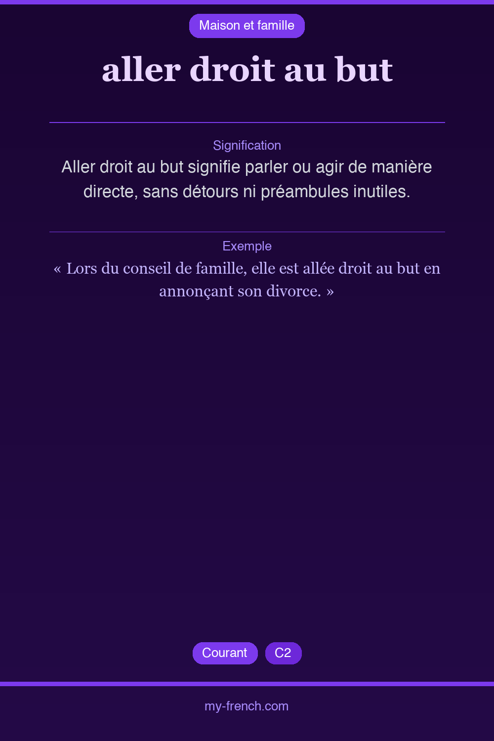 aller droit au but : que veut dire cette expression ?