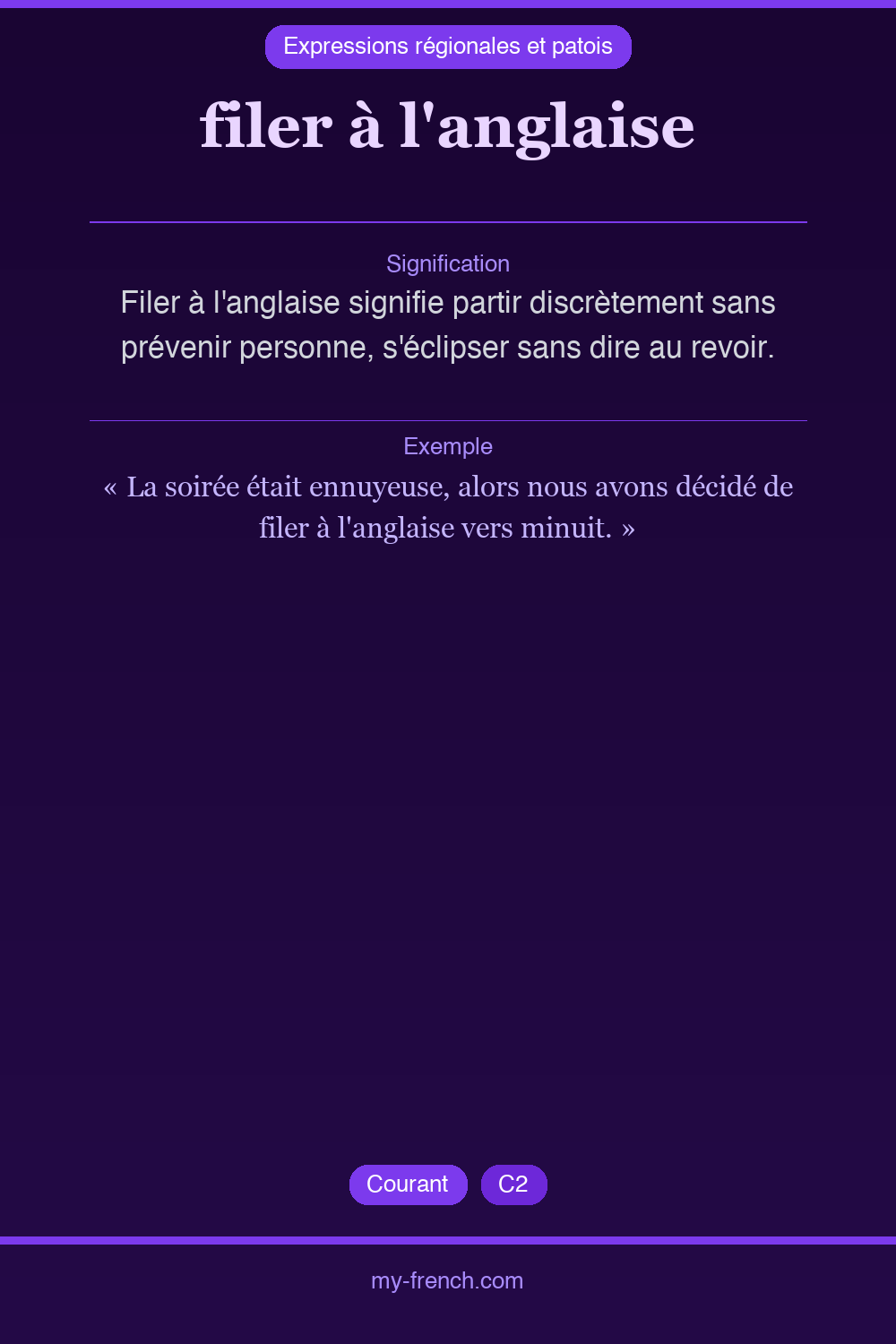 filer à l'anglaise : que veut dire cette expression ?