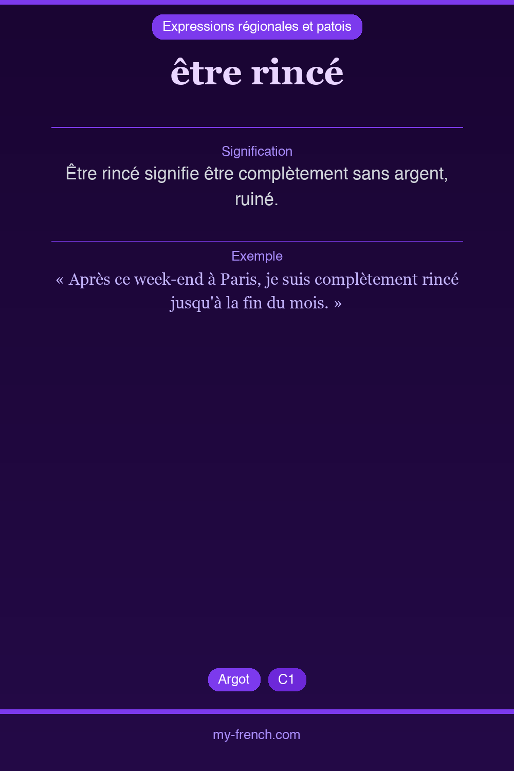 être rincé : que veut dire cette expression ?