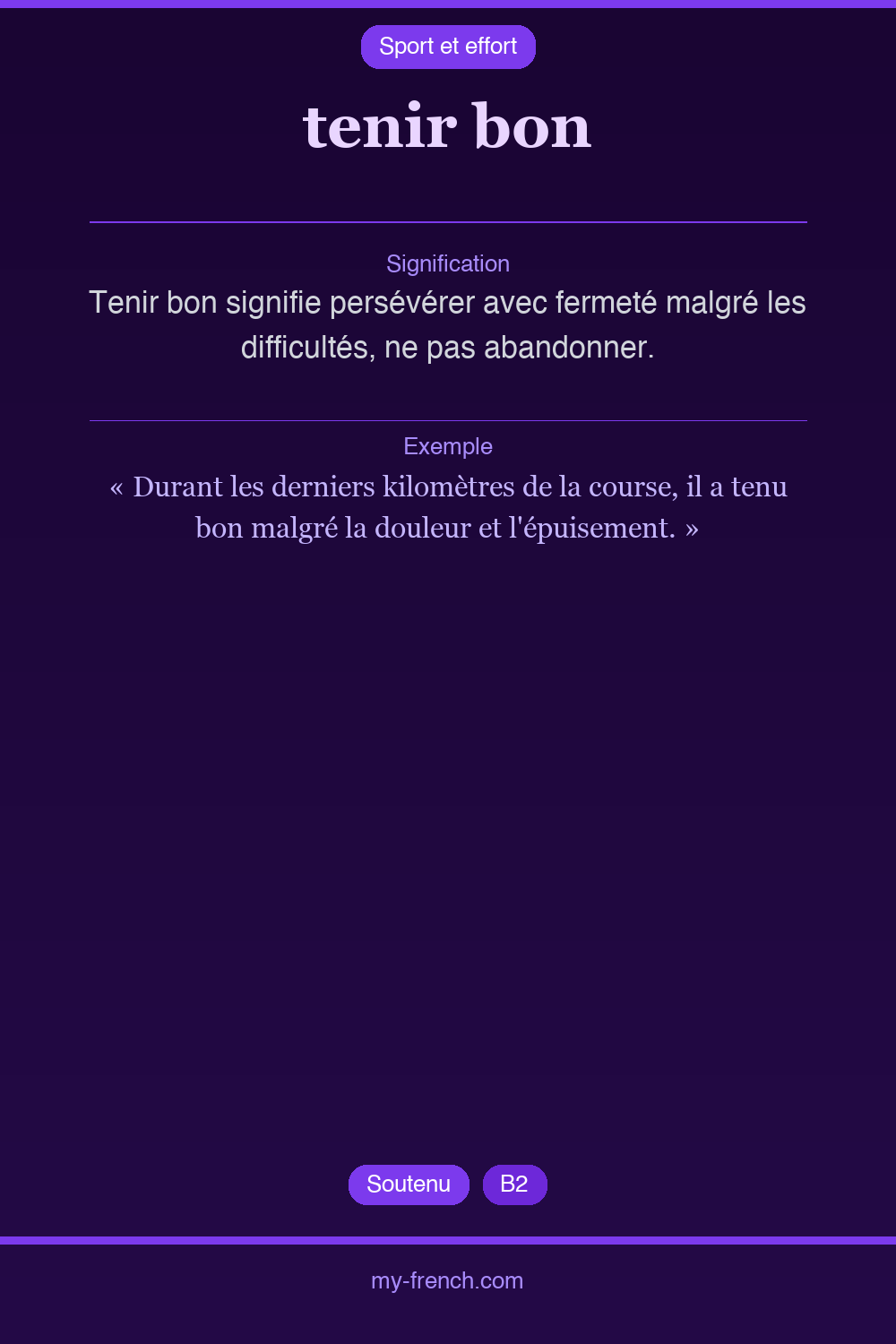 tenir bon : que veut dire cette expression ?