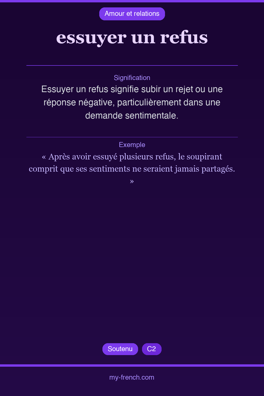 essuyer un refus : que veut dire cette expression ?