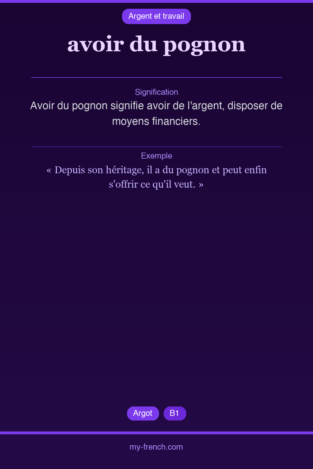 avoir du pognon : que veut dire cette expression ?
