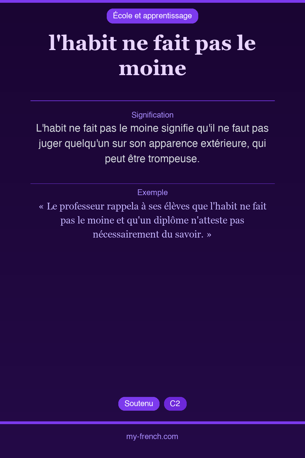 l'habit ne fait pas le moine : que veut dire cette expression ?