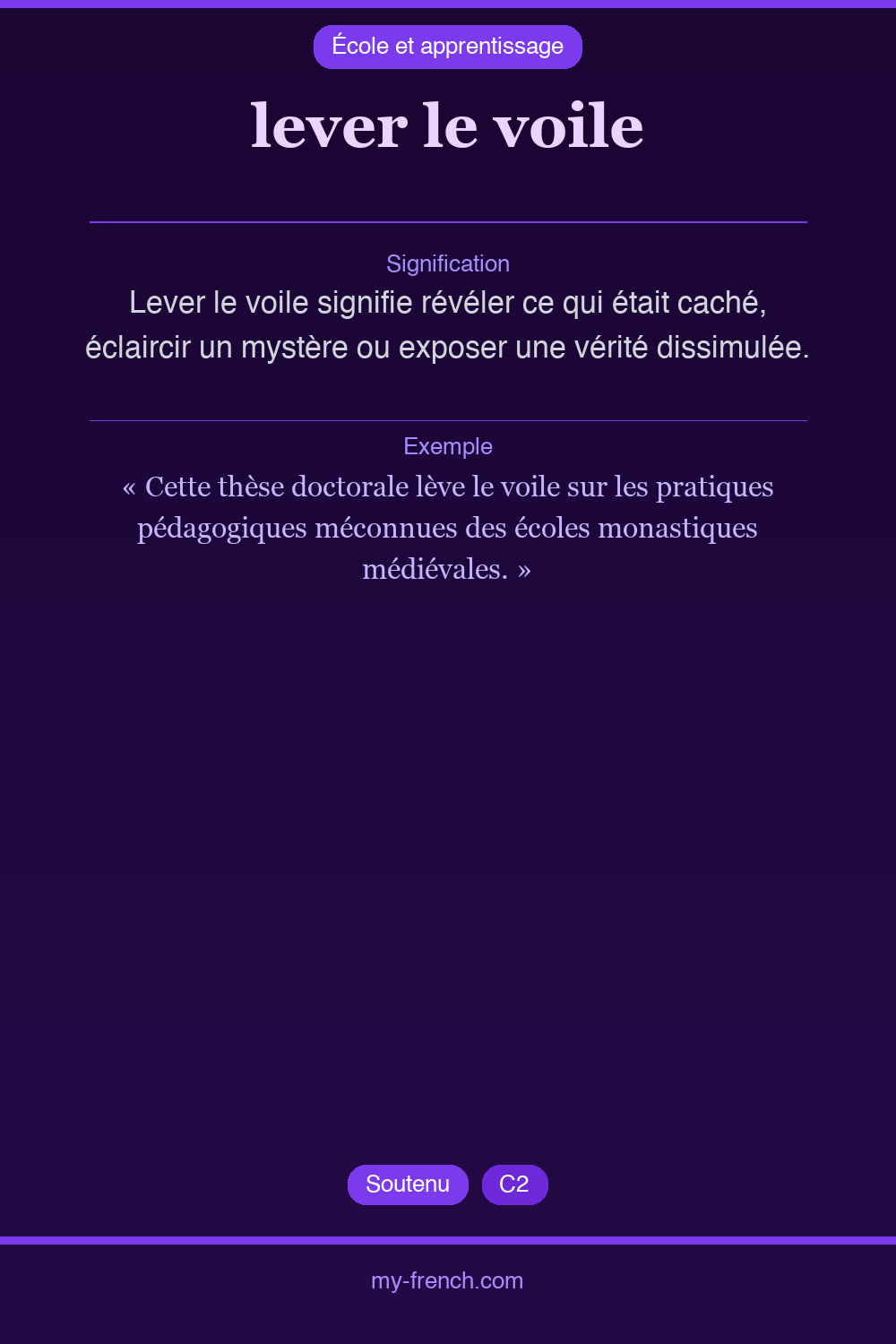 lever le voile : que veut dire cette expression ?