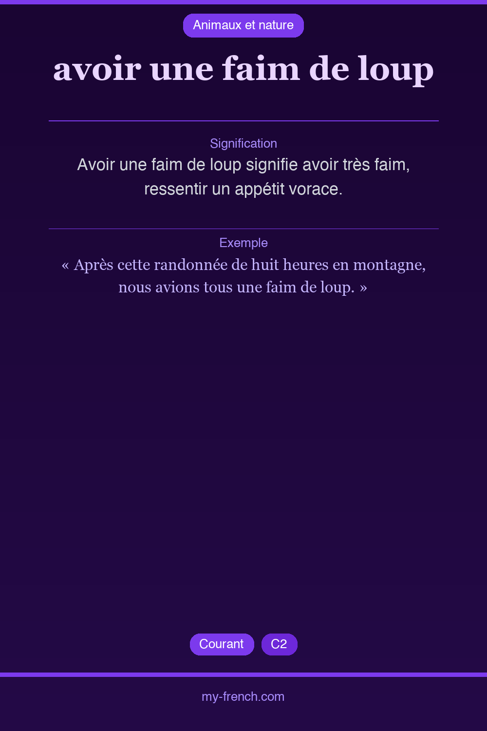 avoir une faim de loup : que veut dire cette expression ?