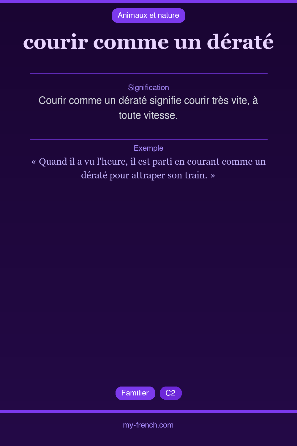 courir comme un dératé : que veut dire cette expression ?