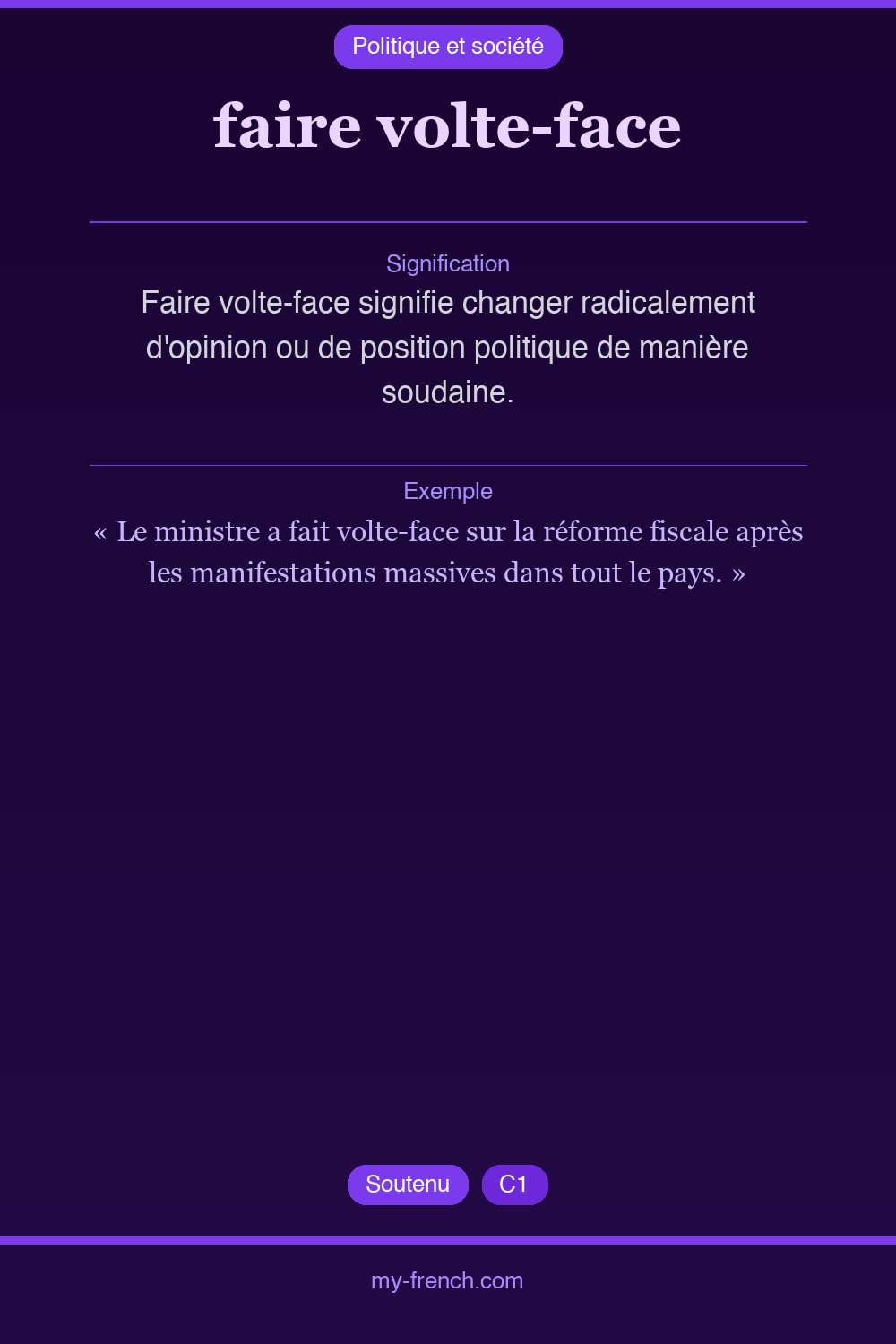 faire volte-face : que veut dire cette expression ?