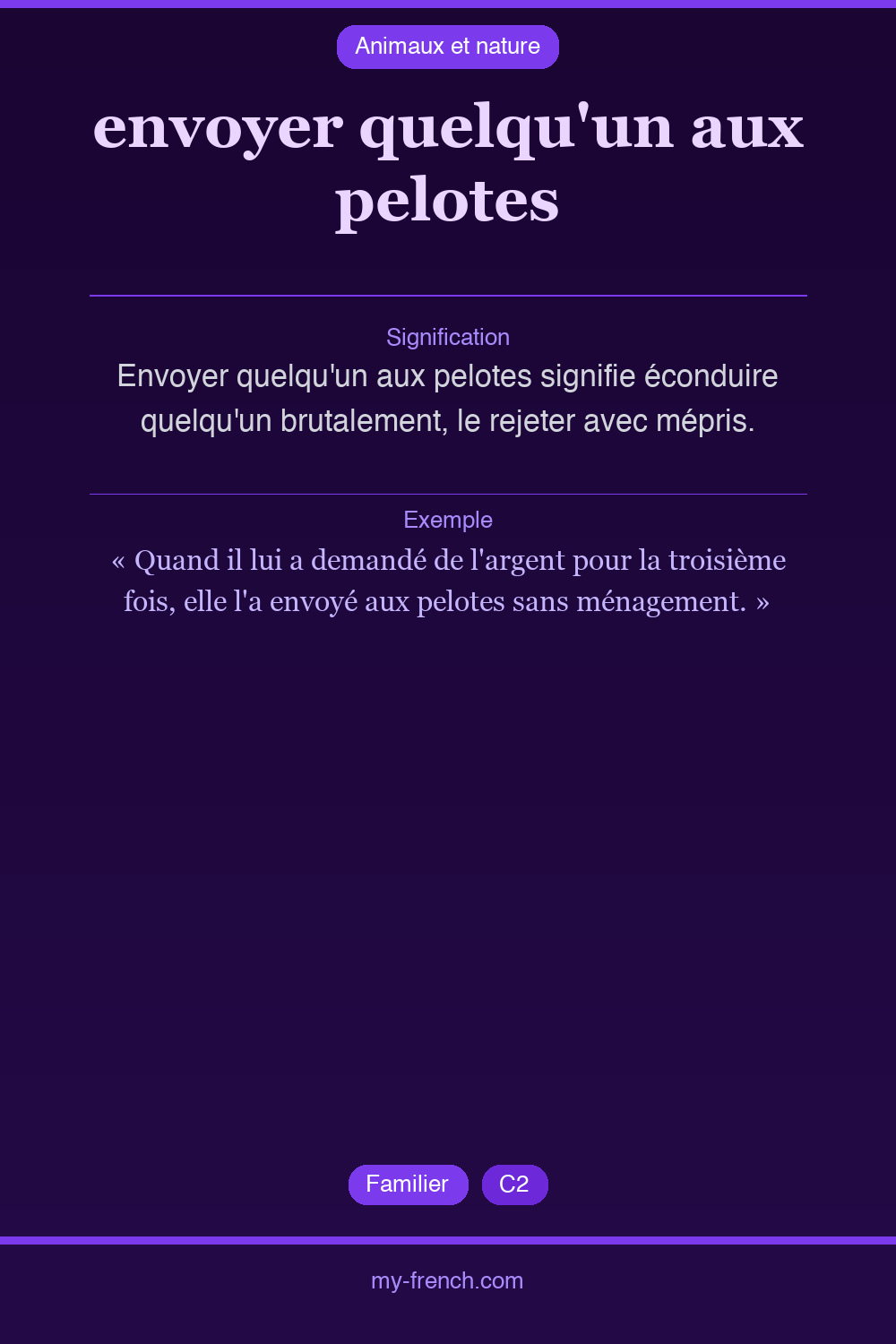 envoyer quelqu'un aux pelotes : que veut dire cette expression ?
