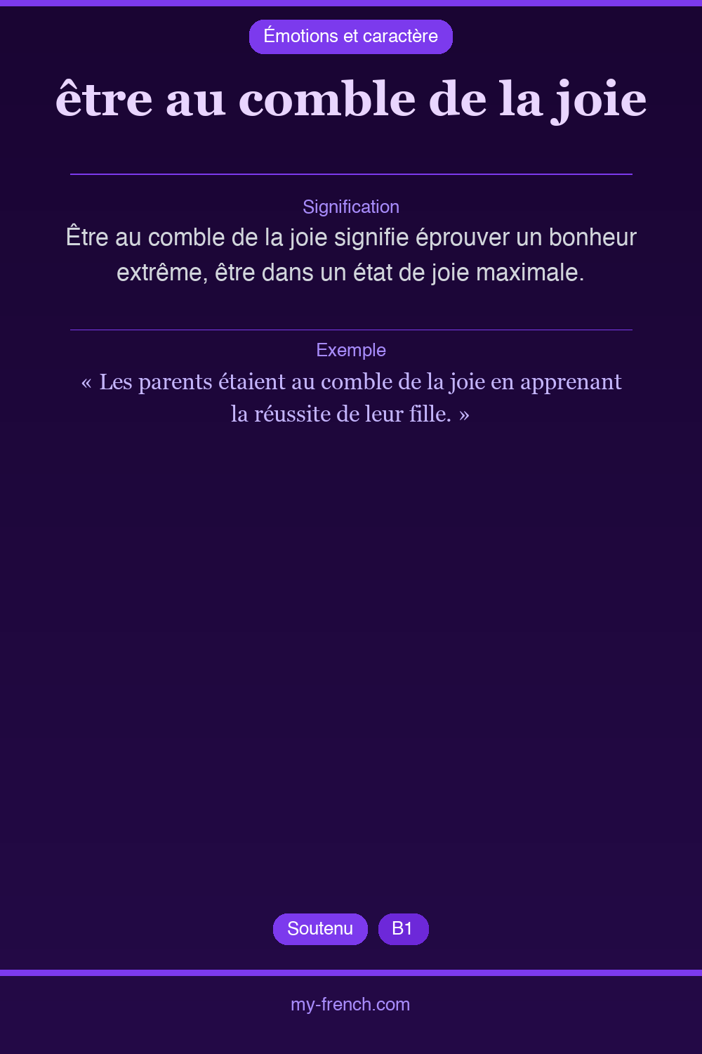 être au comble de la joie : que veut dire cette expression ?