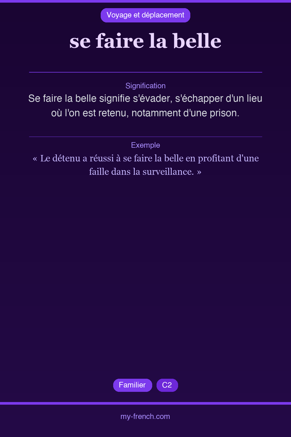 se faire la belle : que veut dire cette expression ?