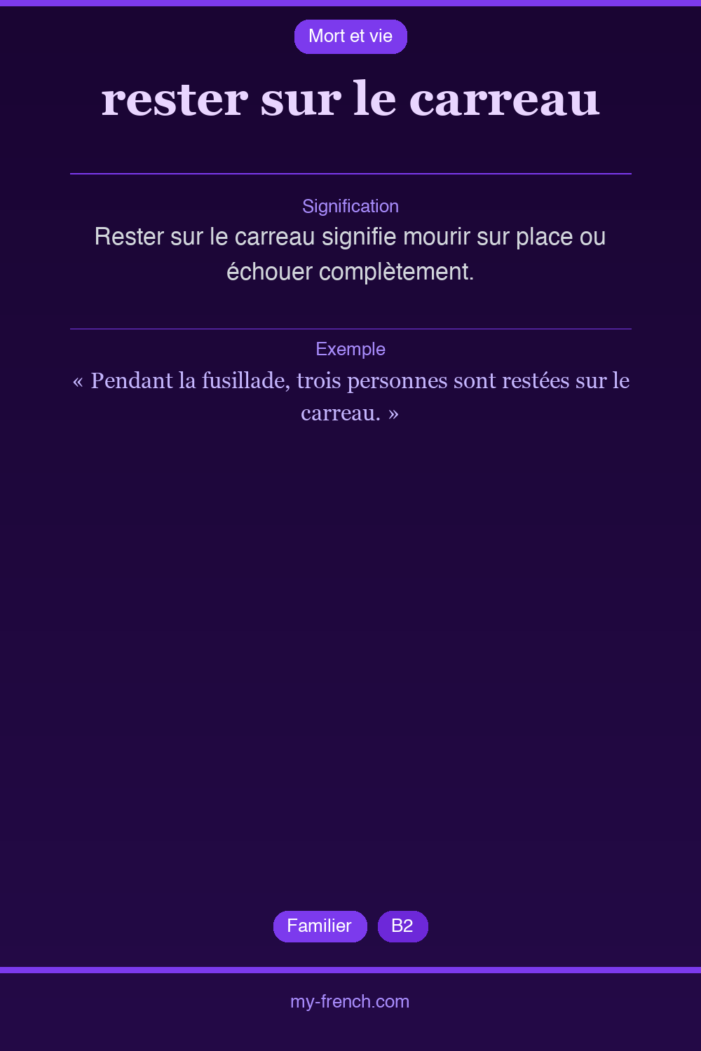 rester sur le carreau : que veut dire cette expression ?