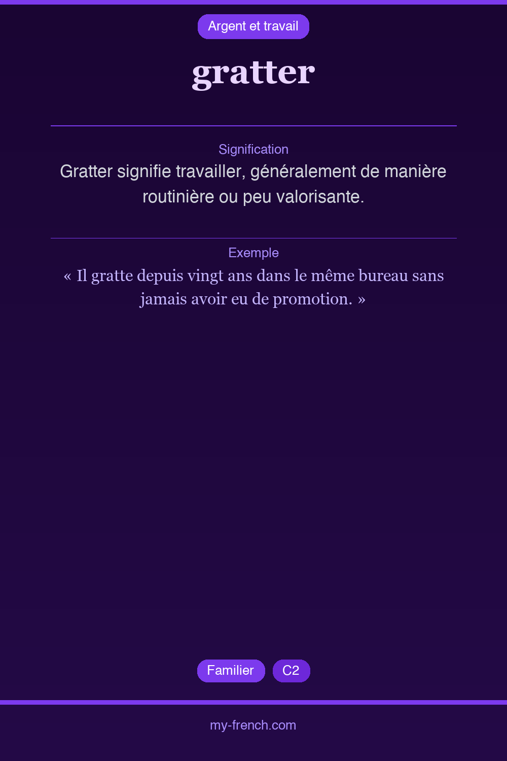 gratter : que veut dire cette expression ?