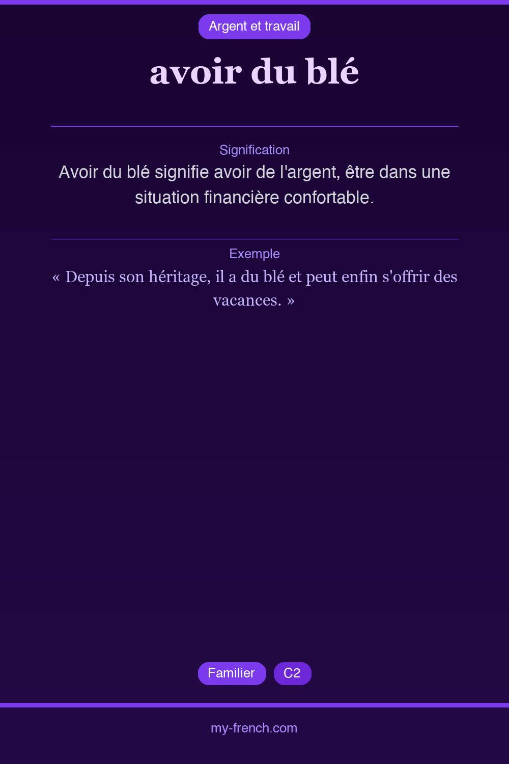avoir du blé : que veut dire cette expression ?