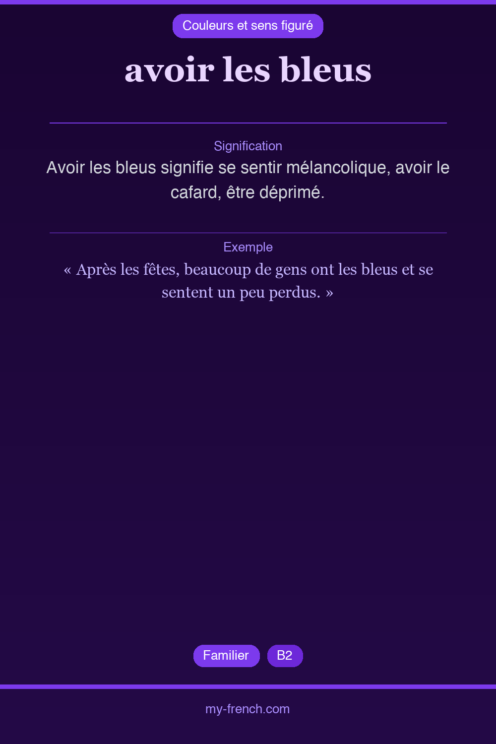 avoir les bleus : que veut dire cette expression ?