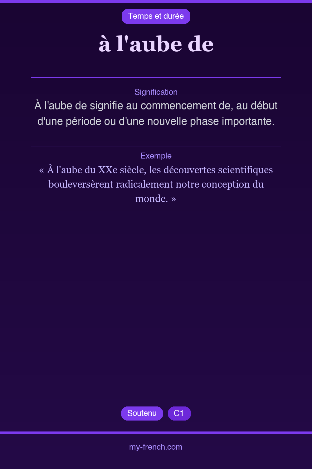 à l'aube de : que veut dire cette expression ?
