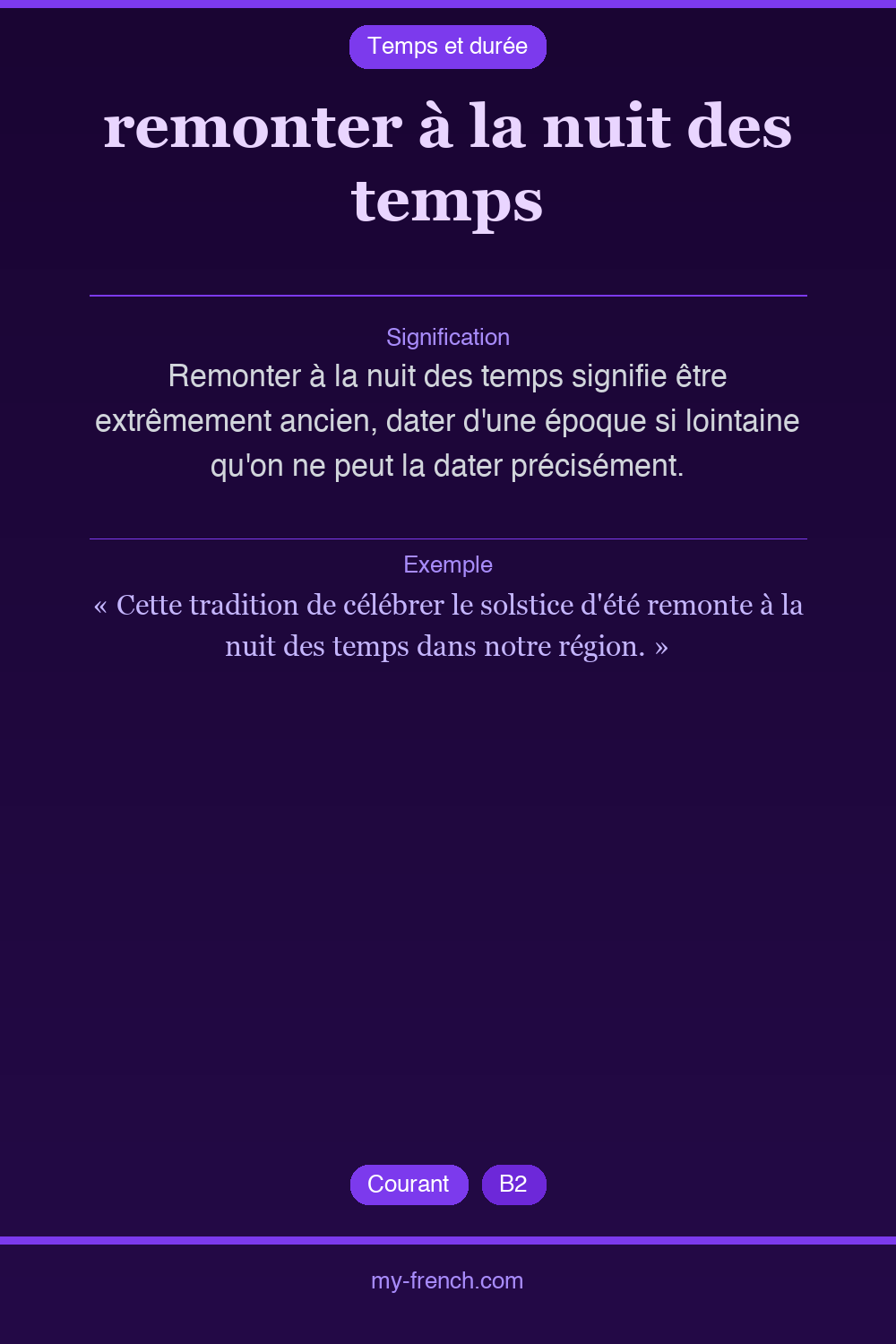 remonter à la nuit des temps : que veut dire cette expression ?