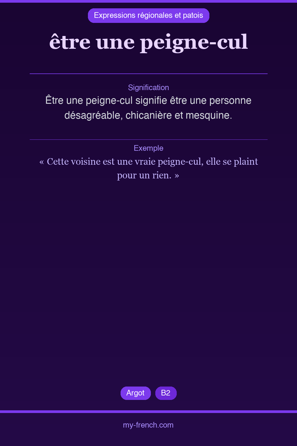 être une peigne-cul : que veut dire cette expression ?