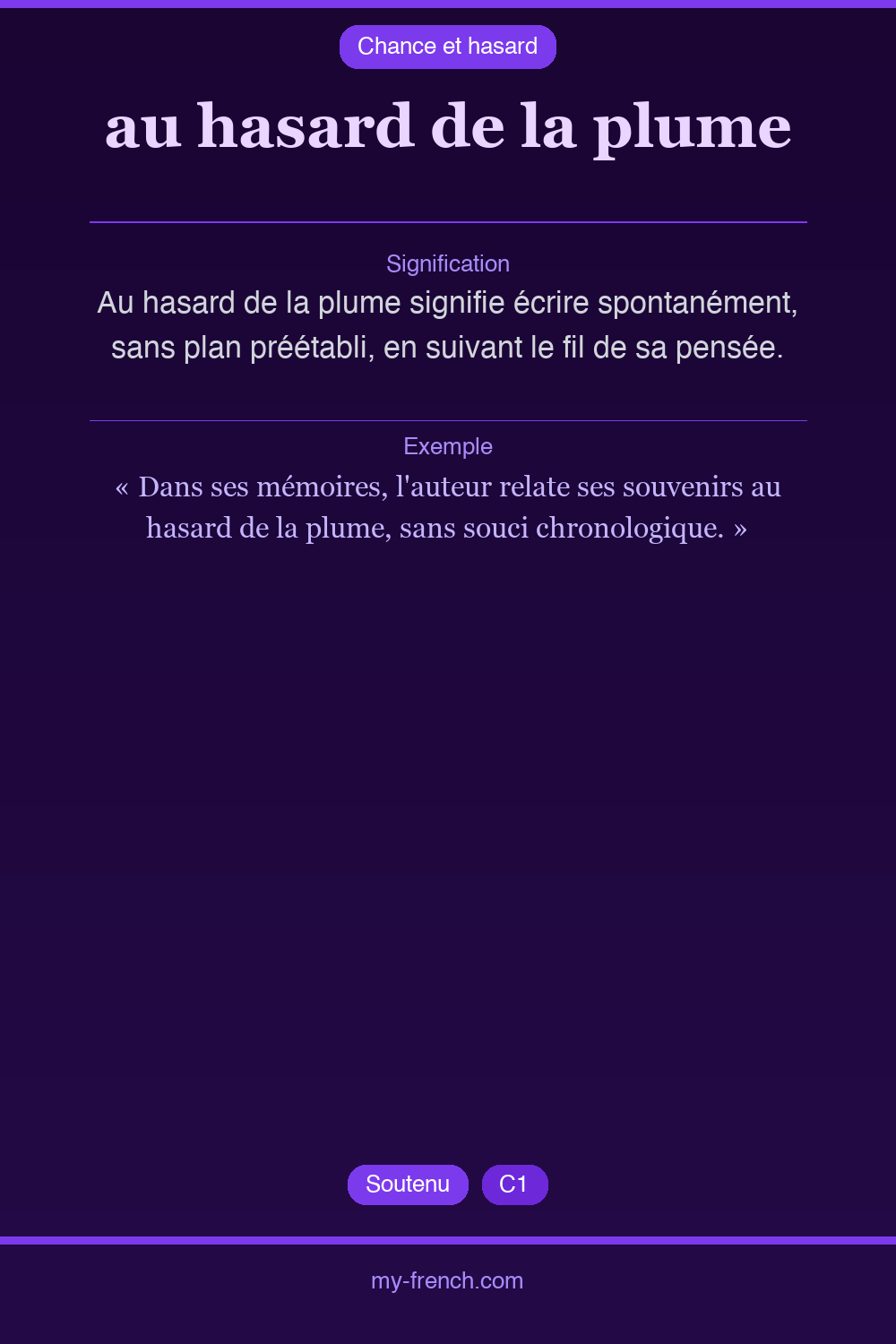au hasard de la plume : que veut dire cette expression ?