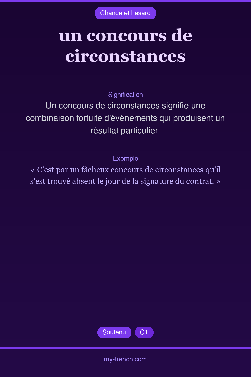 un concours de circonstances : que veut dire cette expression ?