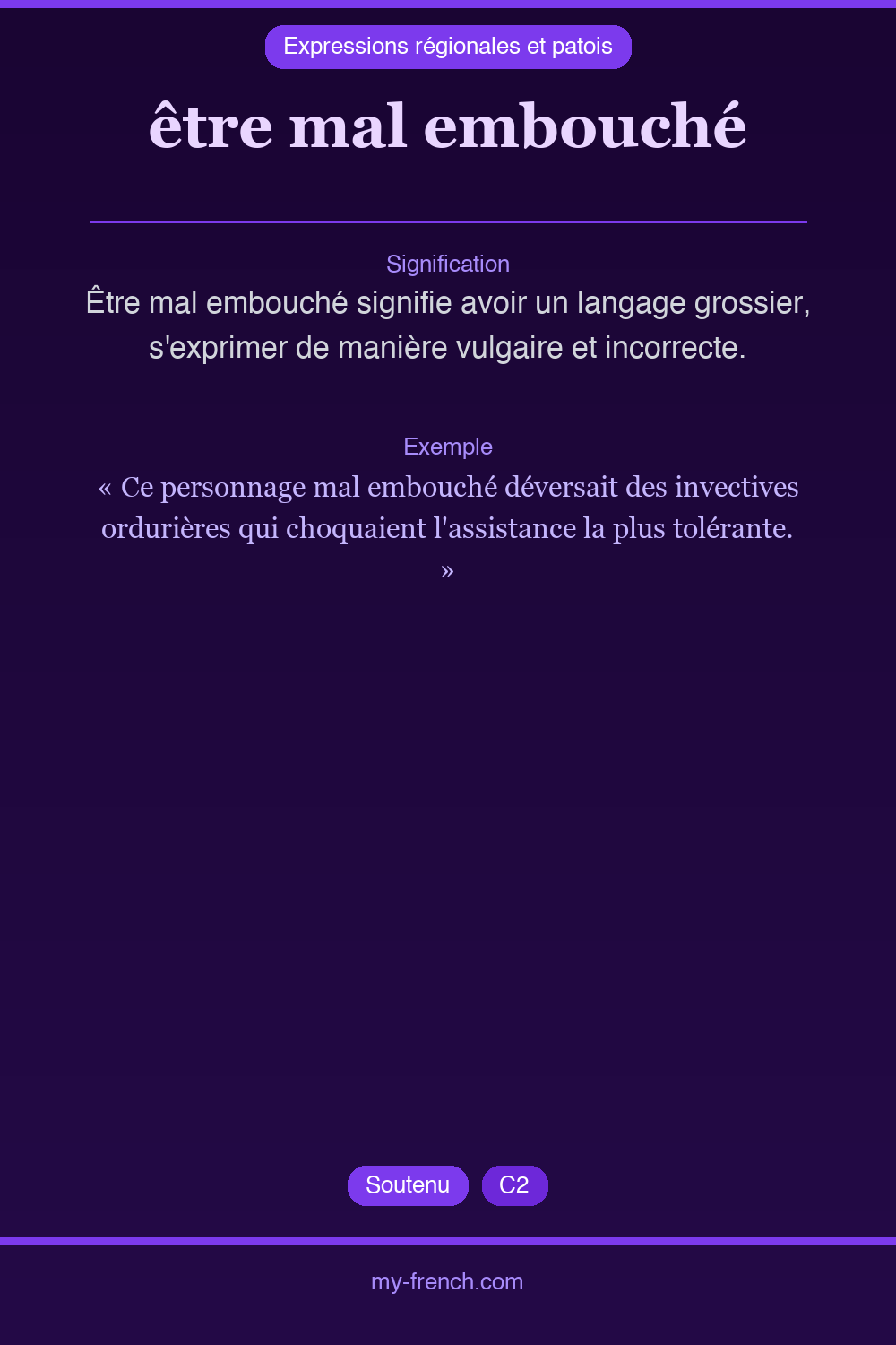 être mal embouché : que veut dire cette expression ?