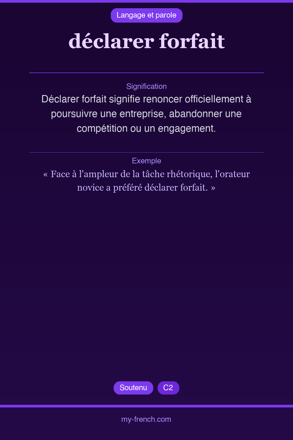 déclarer forfait : que veut dire cette expression ?