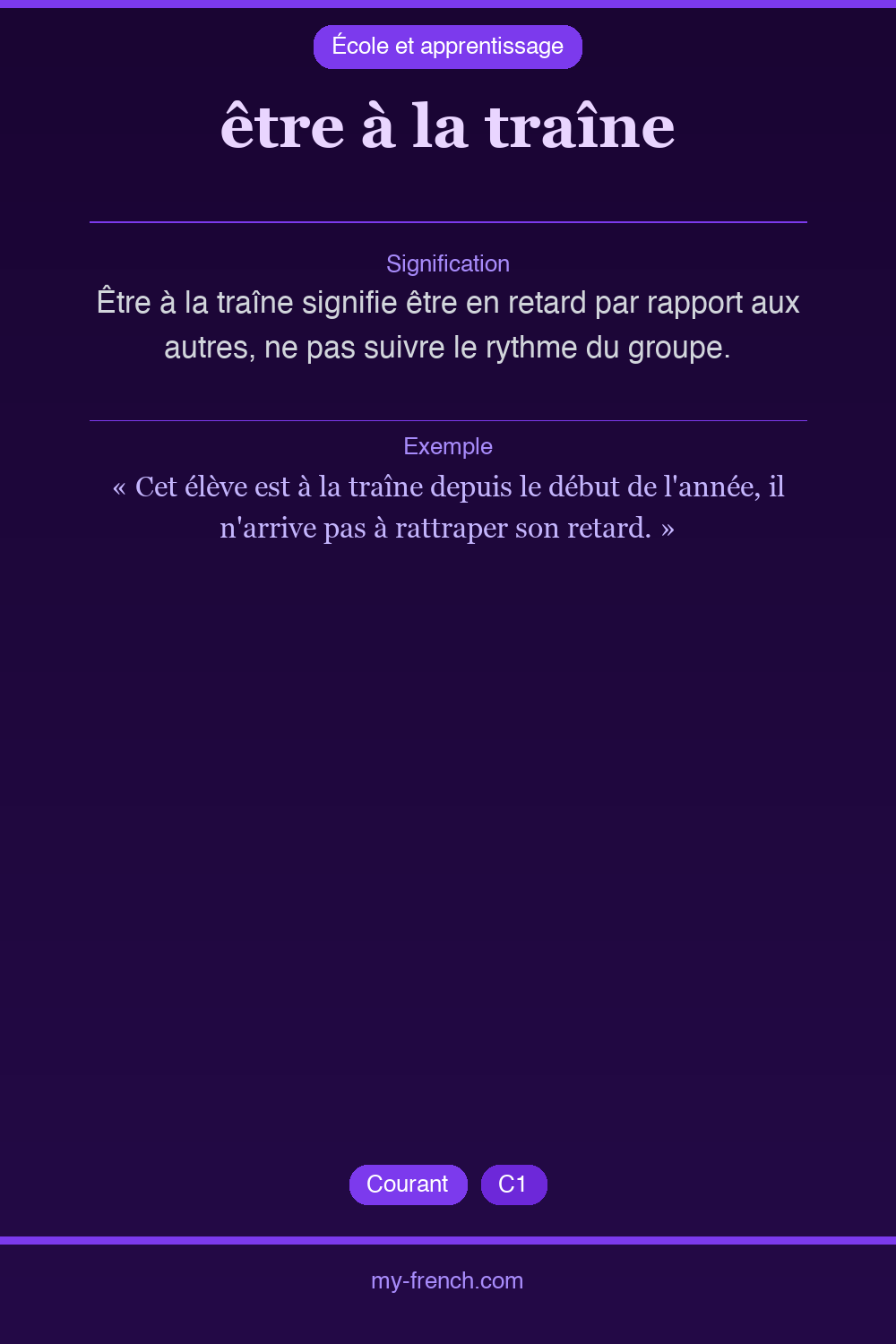 être à la traîne : que veut dire cette expression ?