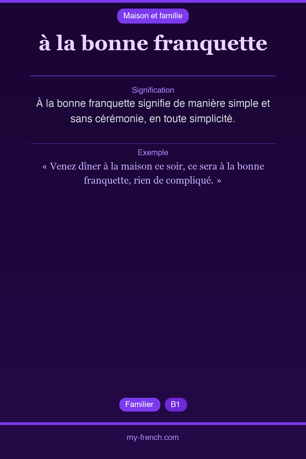 à la bonne franquette : que veut dire cette expression ?