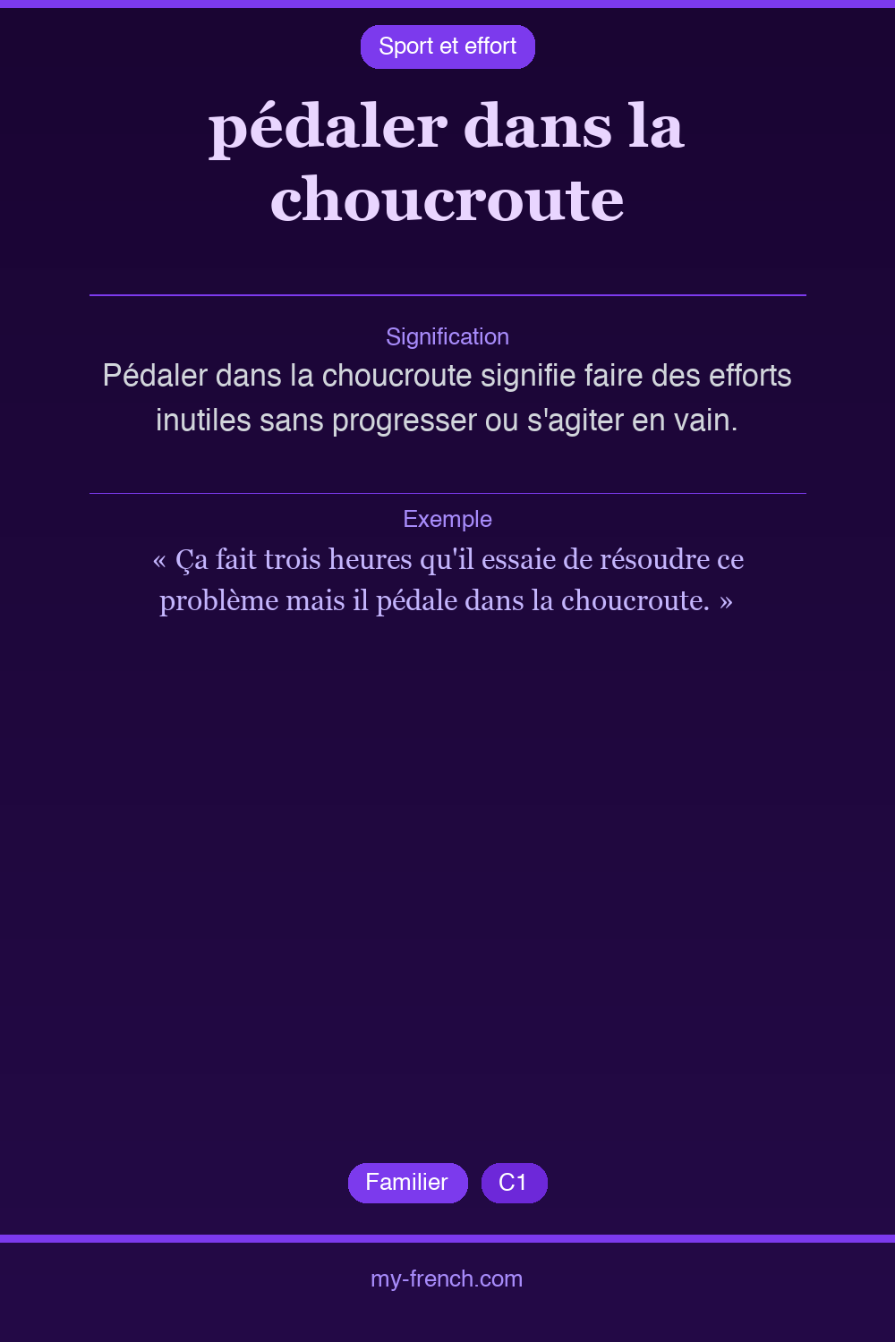 pédaler dans la choucroute : que veut dire cette expression ?