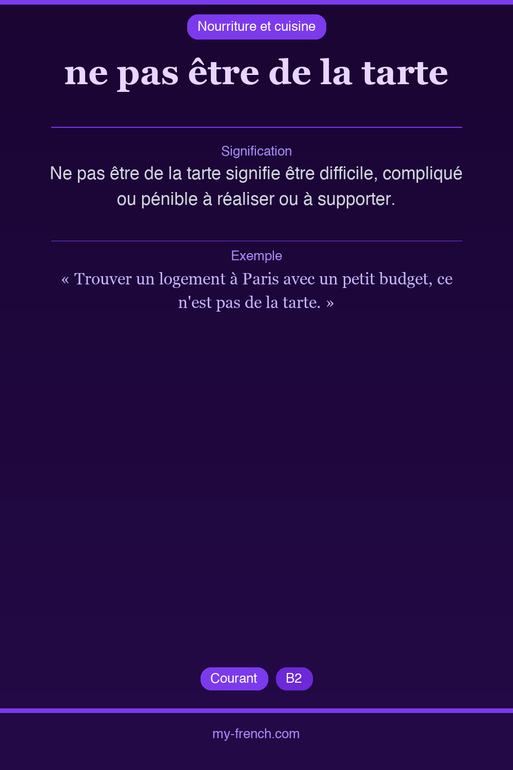 ne pas être de la tarte : que veut dire cette expression ?