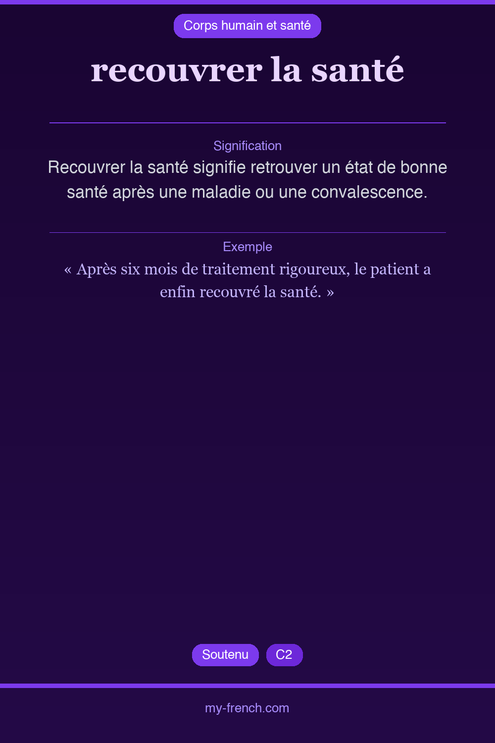 recouvrer la santé : que veut dire cette expression ?