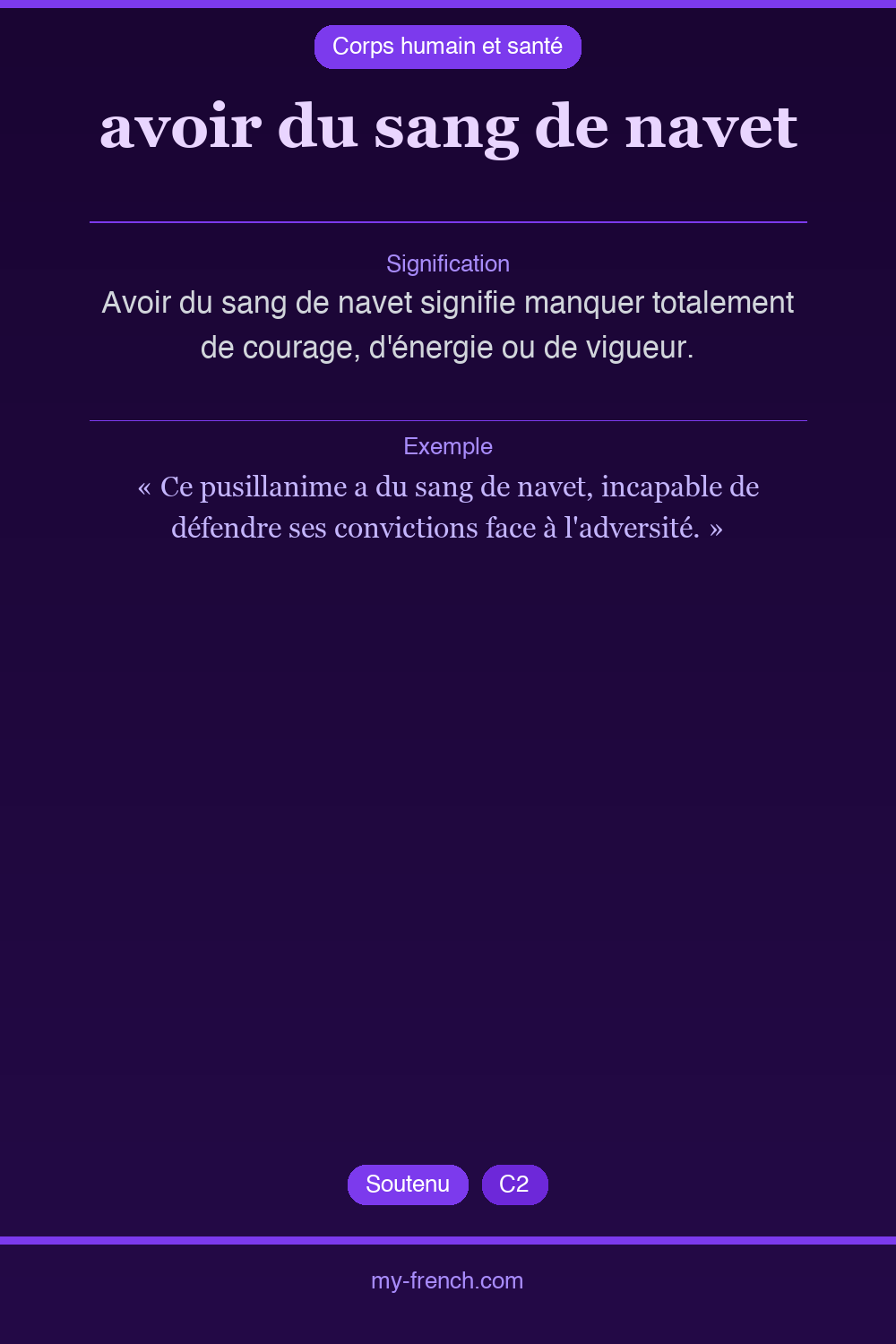 avoir du sang de navet : que veut dire cette expression ?