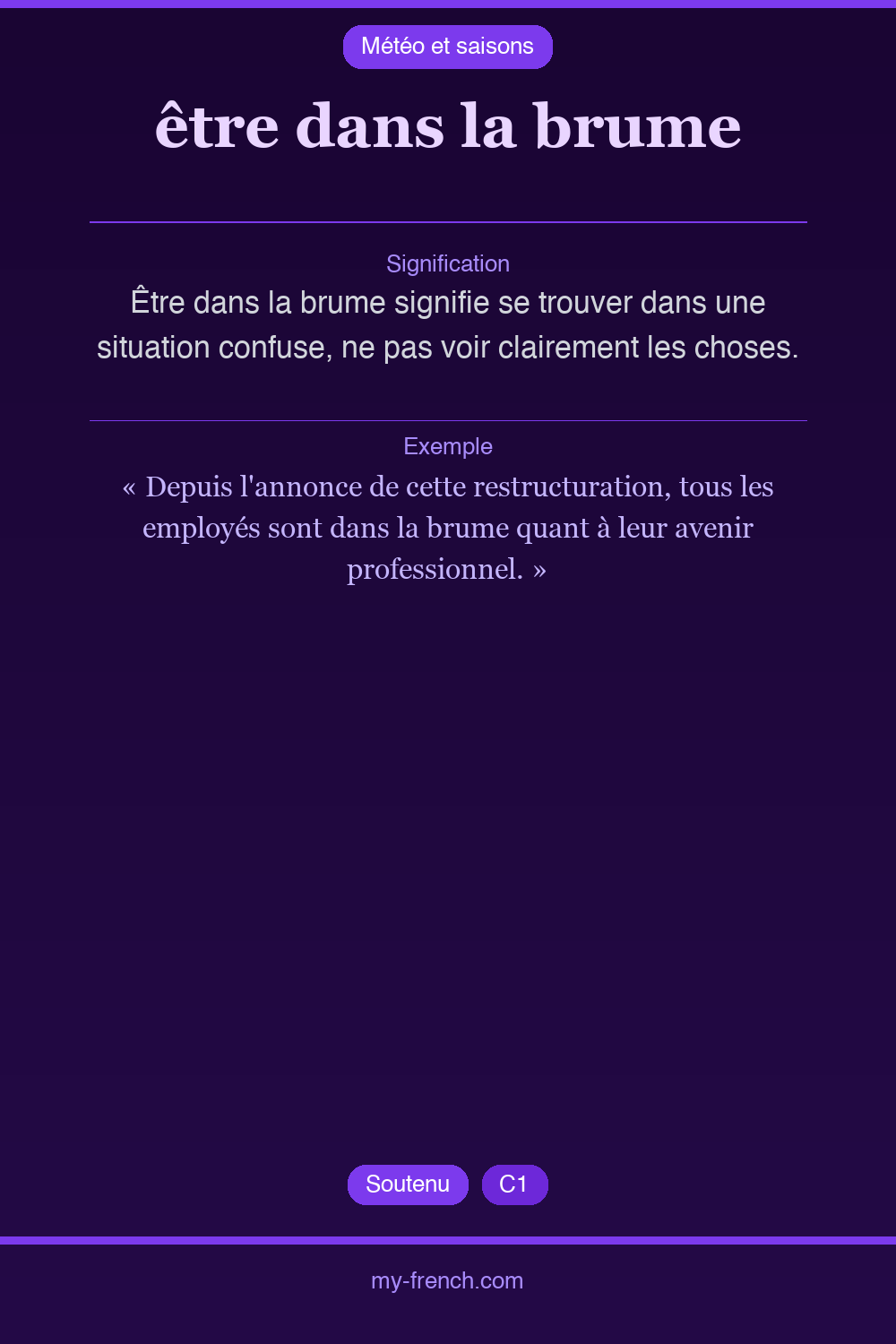 être dans la brume : que veut dire cette expression ?