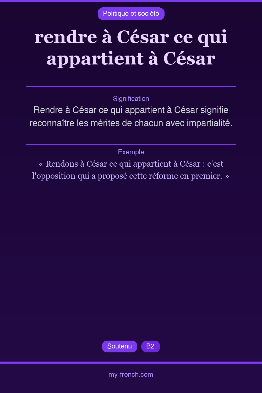 rendre à César ce qui appartient à César : que veut dire cette expression ?