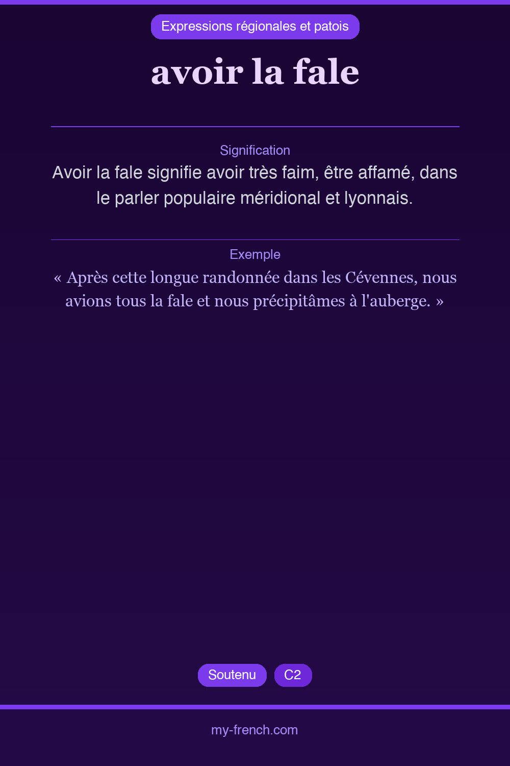 avoir la fale : que veut dire cette expression ?