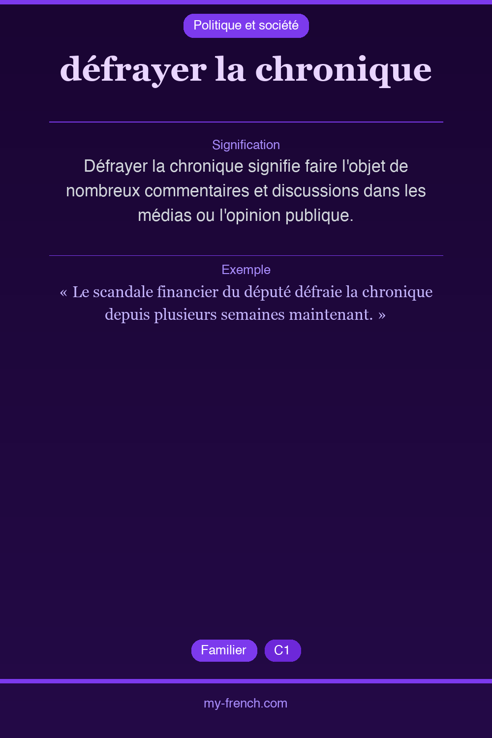 défrayer la chronique : que veut dire cette expression ?