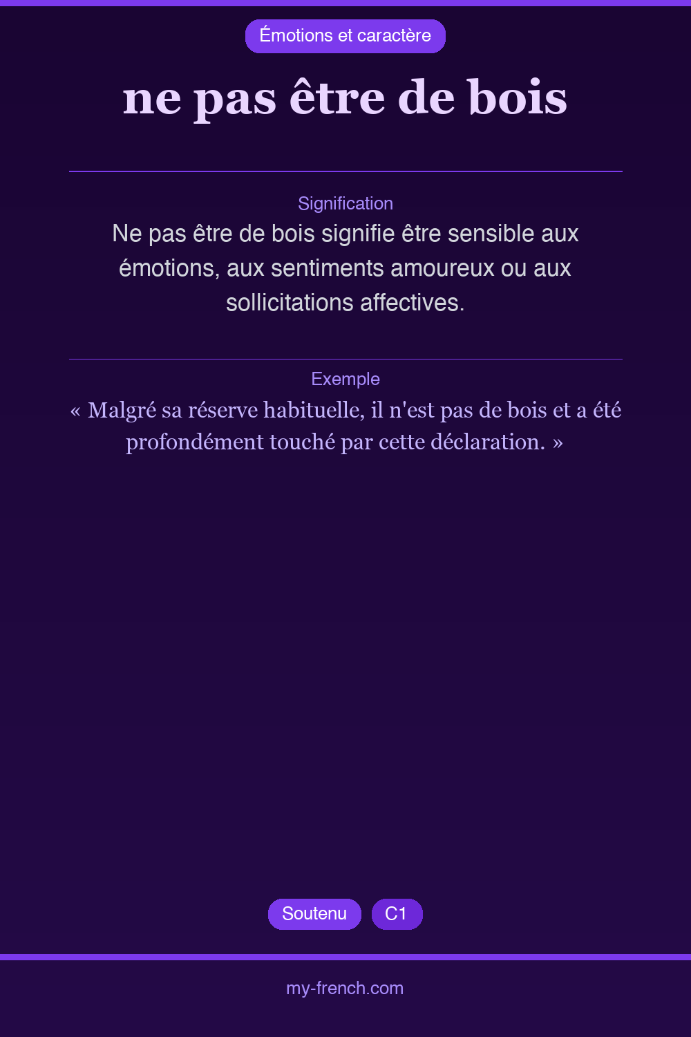 ne pas être de bois : que veut dire cette expression ?