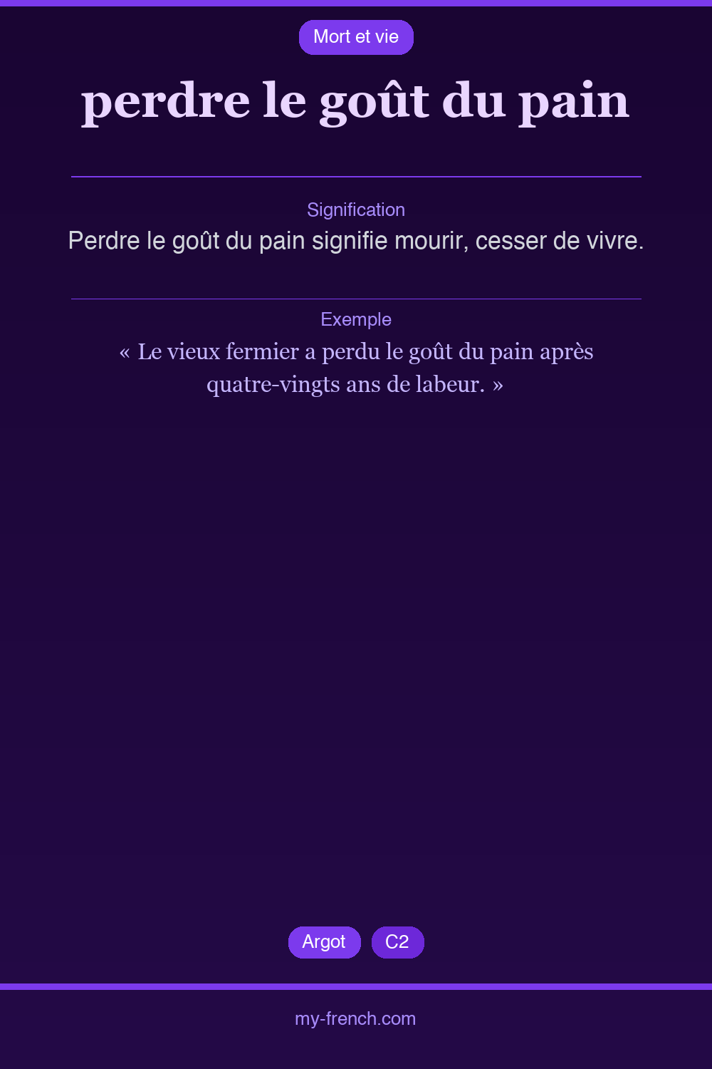 perdre le goût du pain : que veut dire cette expression ?