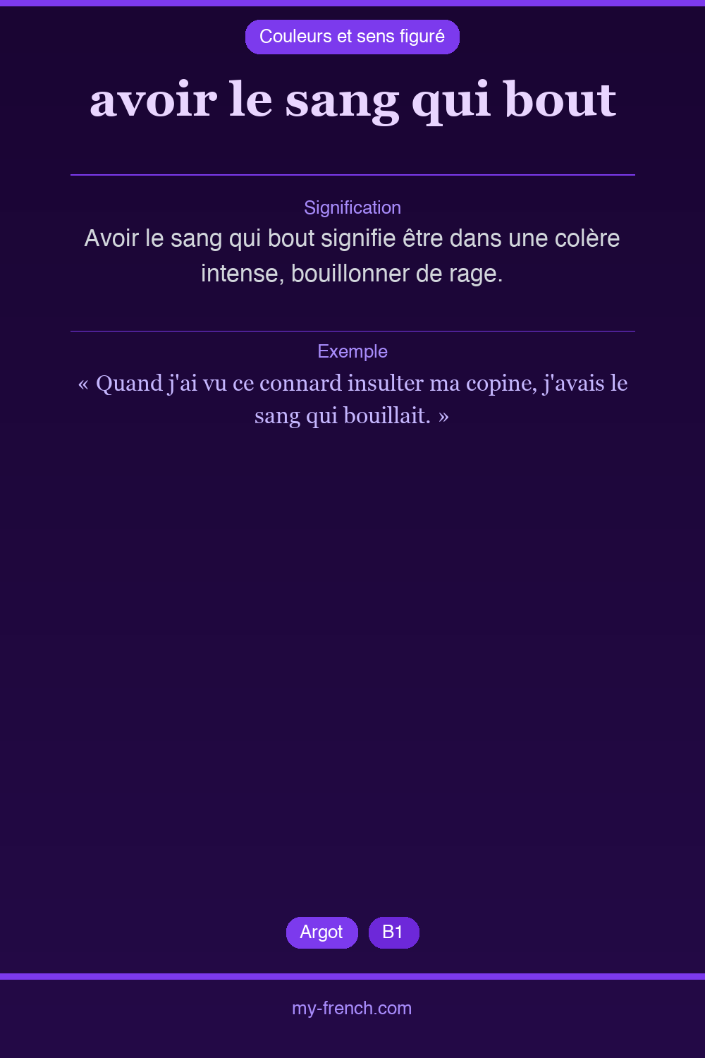 avoir le sang qui bout : que veut dire cette expression ?