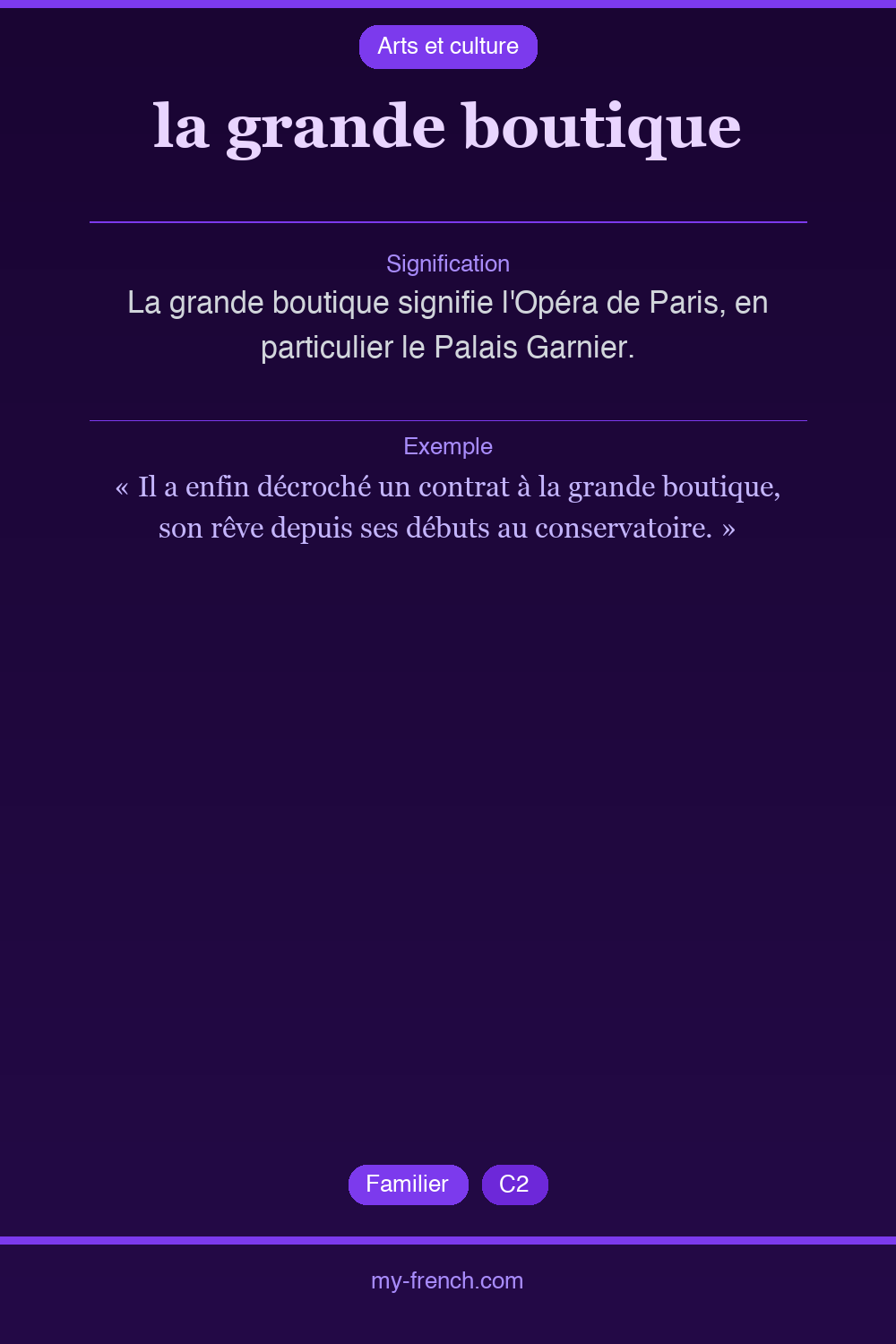 la grande boutique : que veut dire cette expression ?