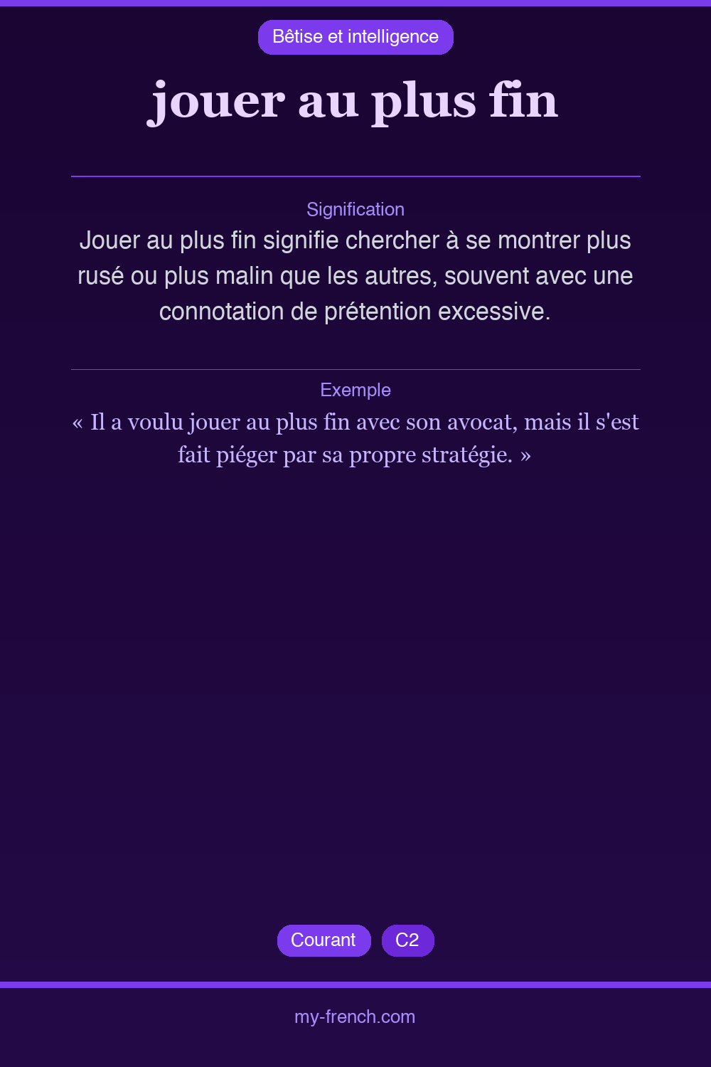 jouer au plus fin : que veut dire cette expression ?