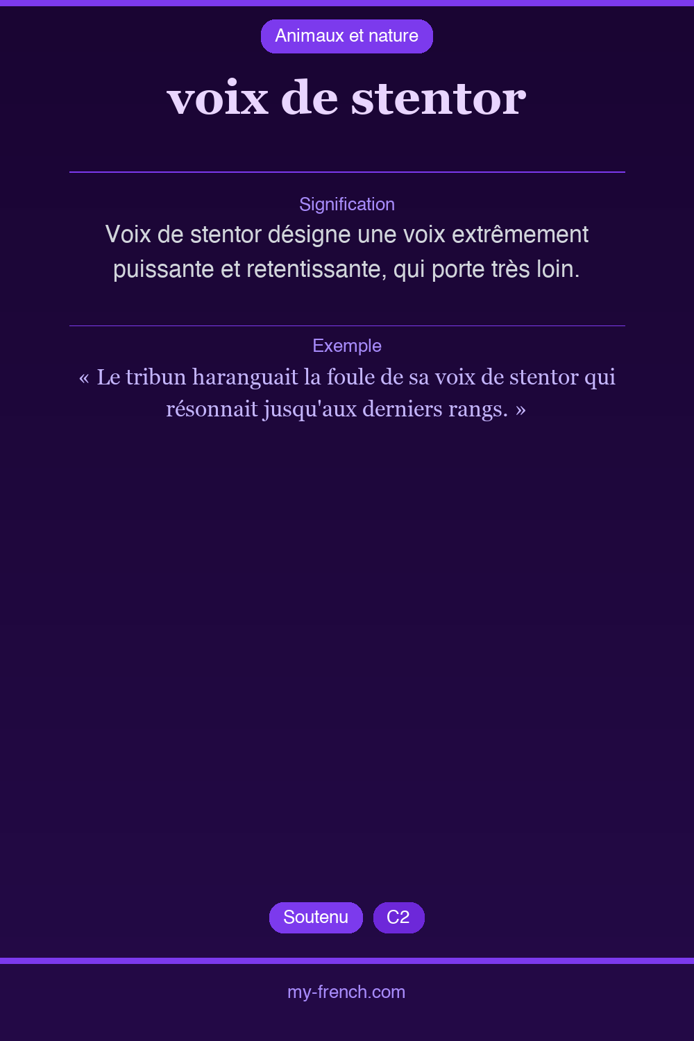 voix de stentor : que veut dire cette expression ?