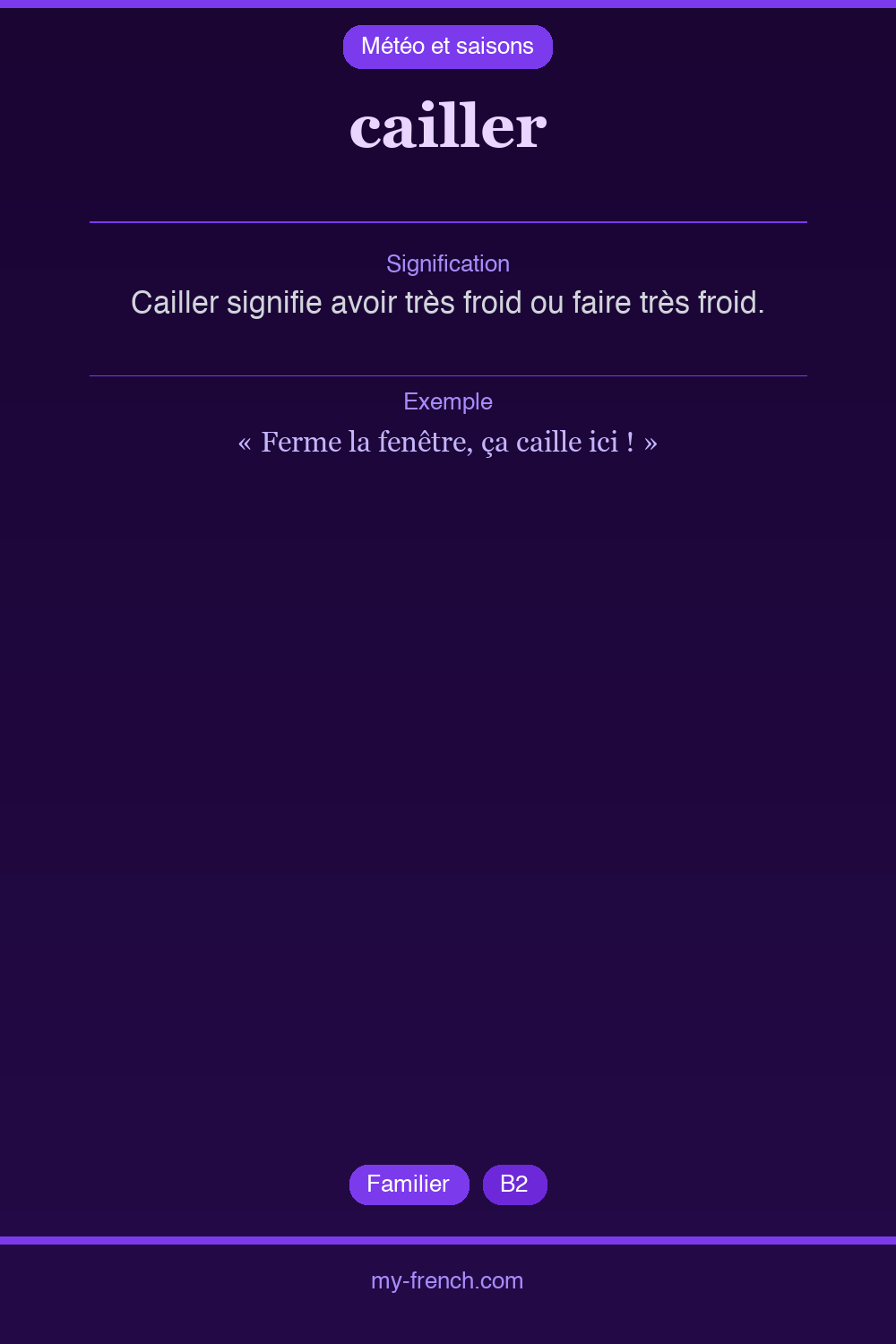 cailler : que veut dire cette expression ?