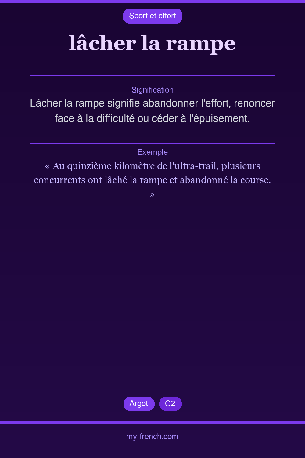 lâcher la rampe : que veut dire cette expression ?